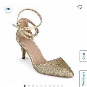 Gold Pointed Toe Stiletto Heel,Journee Collection